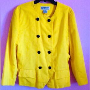 Vintage E.H Woods yellow blazer jacket size 14